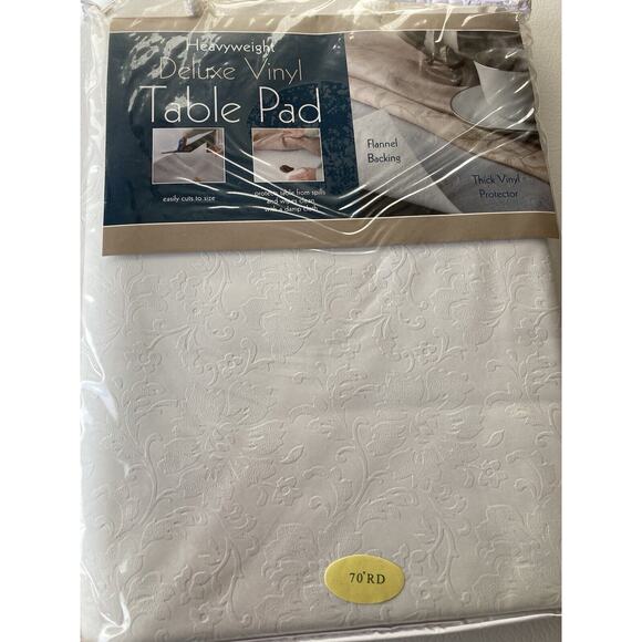 Heavy Weight Deluxe Vinyl Table Pad 70” Round - Picture 1 of 4